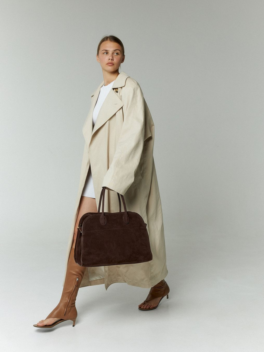 Suede handbag