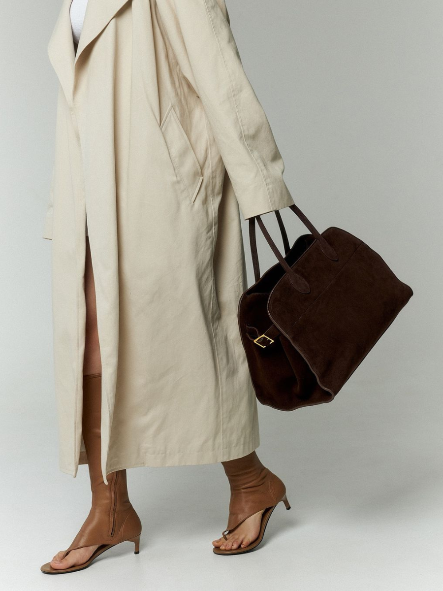 Suede handbag